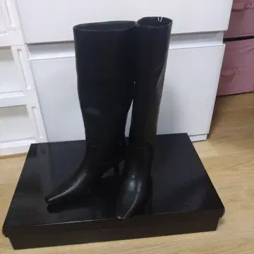 블랙 부츠 S/M 사이즈 합성 피혁