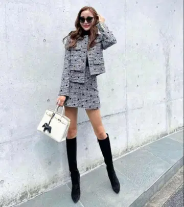 sheller 도트 트위드 레이디 큐롯 셰리에 당일 발송