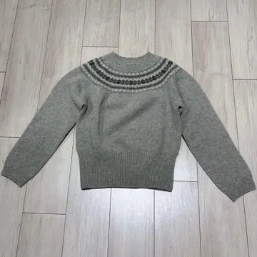 초레어 마가렛호웰 페어아일 패턴 니트 울 그레이