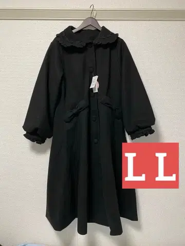 아오키 미사코 x 시마무라 시마미사 롱 코트 블랙 LL 새상품