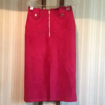 REDYAZEL 스웨이드 타이트 스커트 빨간색 레드