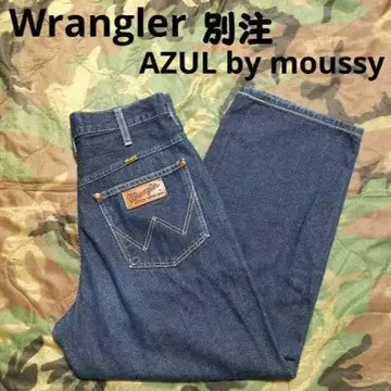 Wrangler 별주 AZUL by moussy 턱 와이드 배기 데님