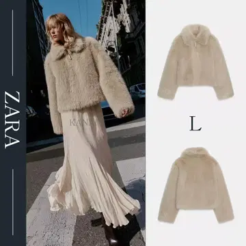 ZARA 더블 페이스 인조 모피 자켓 L 새상품