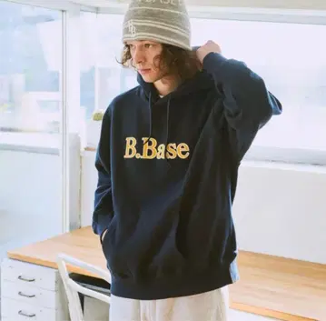 B.Base 후드 부착 후드티 네이비