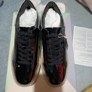 블랙 광택 스니커즈 사이즈 38