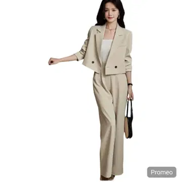 미사용 새상품 여성용 수트 팬츠 수트 셋업 L 화이트