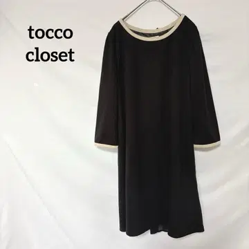 tocco closet 7부 소매 원피스 리본 포함 M 블랙