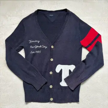 TOMMY (타미힐피거) 로고 니트 가디건 네이비 M 사이즈