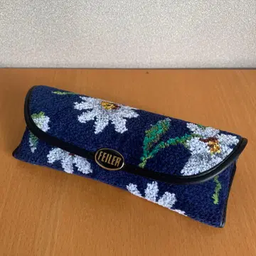 [새상품] FEILER 안경 케이스 화이트 마가렛 네이비