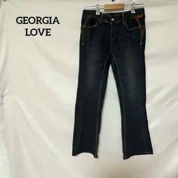 GEORGIA LOVE 부츠컷 데님 청바지 다크 블루 L