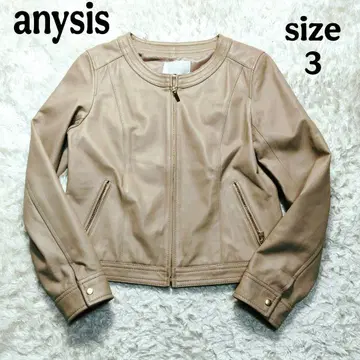 새상품급 anysis 싱글 라이더 자켓 리치 램 가죽 L 천연 가죽