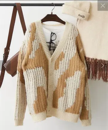 안개 패턴 자카드 가디건 unisex