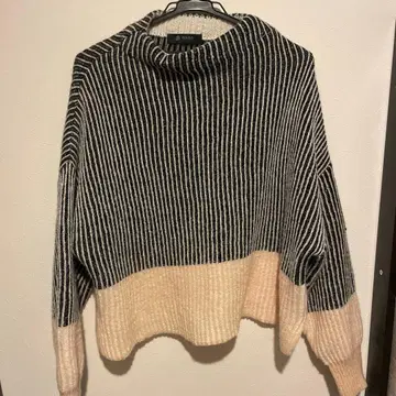 nano universe 스트라이프 터틀넥 니트