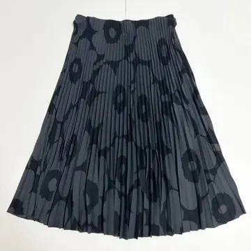마리메꼬 플리츠 스커트 우니코 꽃무늬 블랙 XL