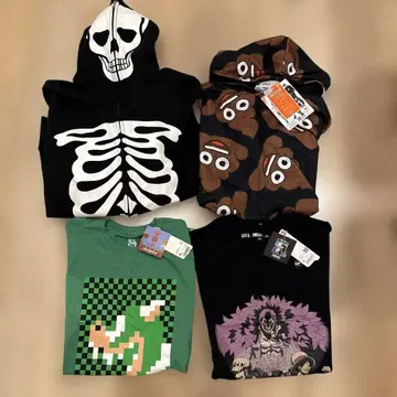 미사용 있음 남성용 유니클로 반팔 T셔츠 후드티 XL 묶음 판매