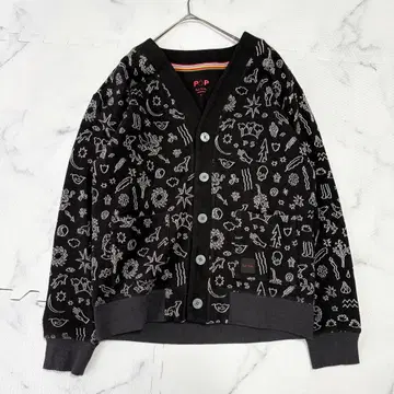 새상품급 폴스미스 블랙 올 패턴 가디건 M