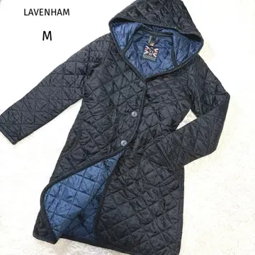 LAVENHAM 라벤햄 후드 퀼팅 코트 38 블랙 영국제