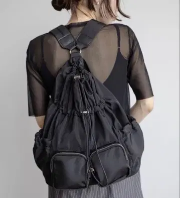 블랙 드로우 스트링 백팩