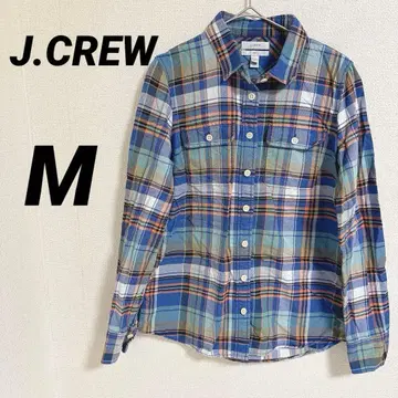 J.CREW [ M ] 긴팔 체크 셔츠 포켓 부착 봄/가을/겨울 귀여운