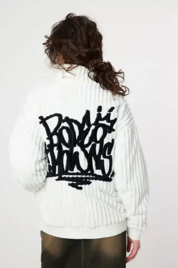 로데오 크라운 인조 모피 자켓 블루종