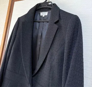 iNFINE 블랙 트위드 테일러드 자켓 3L