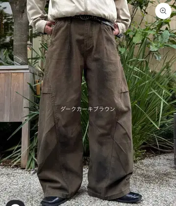 다크 카키 브라운 부츠컷 데님