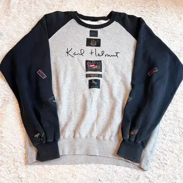칼 헬무트 로고 와펜 맨투맨 그레이 x 블랙 M