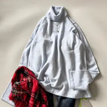 더마 컬렉션 택 포함 캐시미어 100 XL 긴팔 니트 블루