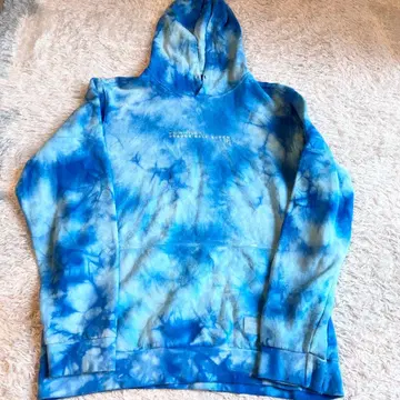 해외 구제 의류 드래곤볼 초 타이다이 패턴 후드티 블루 M