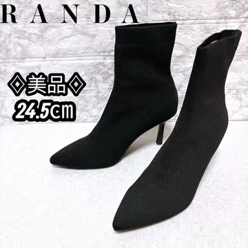 새상품급 RANDA 란다 삭스부츠 니트부츠 블랙 24.5cm