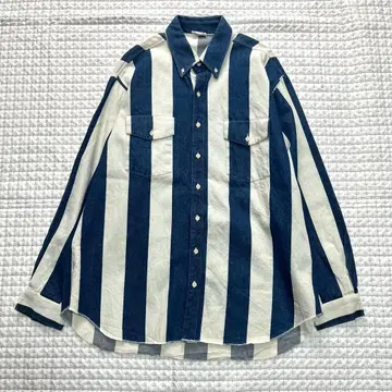 TOP HAND COOP 데님 셔츠 스트라이프 긴팔 XL 멕시코제 파랑