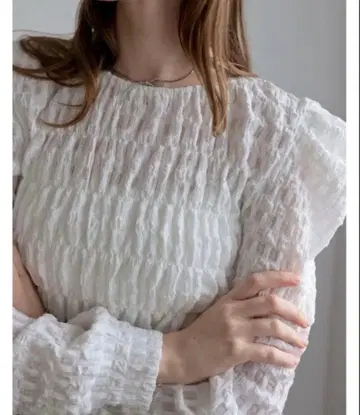 MEISM 화이트 긴팔 블라우스 M