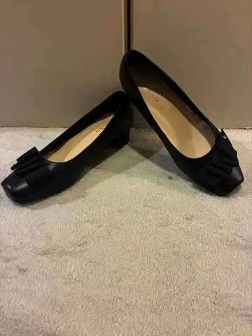 HIMIKO 리본 스퀘어토 펌프스 블랙 23.5 DIANA