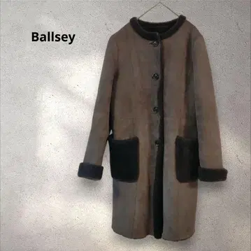 볼지 무스탕 코트 버튼 포함 리버서블 38