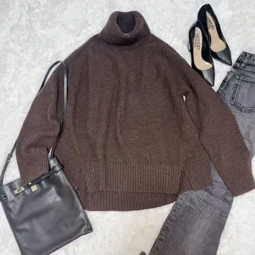 새상품급 프레임워크 캐시미어 혼방 터틀넥 니트 초콜릿