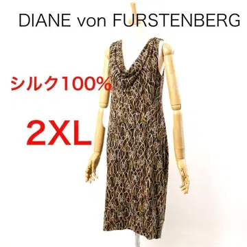 H1665 다이앤 폰 파스텐버그 올 패턴 슬리브리스 원피스