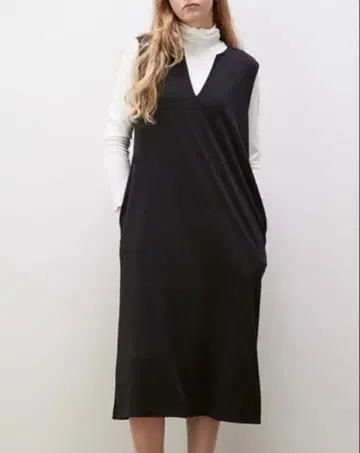 빅 사이즈! 23구/ [세탁 가능] 분또 오버롤 스커트 블랙