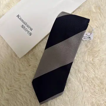 [미사용 새상품] 가마쿠라 셔츠 레지멘탈 (스트라이프) / 실크 넥타이