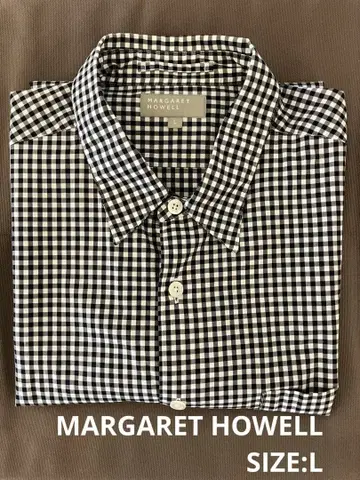 MARGARET HOWELL 깅엄 체크 긴팔 셔츠 L