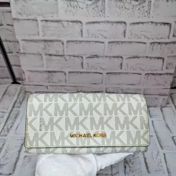 MICHAEL KORS 마이클코어스 MK 로고 화이트 장지갑