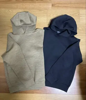 유니클로 후드티 2점 S 베이지 블랙