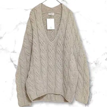 [ 새상품 ] IENA 이에나 V넥 케이블 짜임 니트 스웨터 로우 게이지