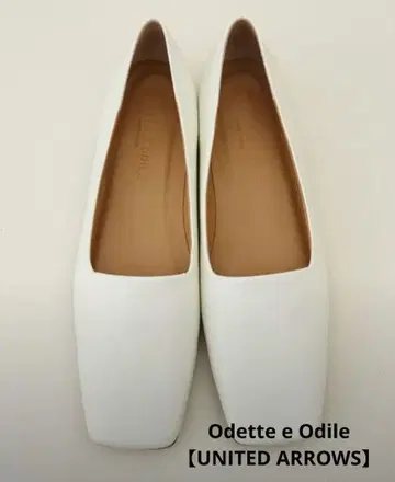[ Odette e Odile ] 화이트 스퀘어토 플랫슈즈