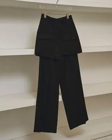 Layered Twill Trousers 블랙 36