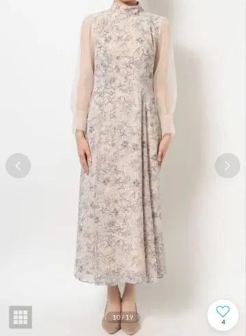 [ LAGNAMOON ] 라그나문 LADY 시어 슬리브 플라워 원피스