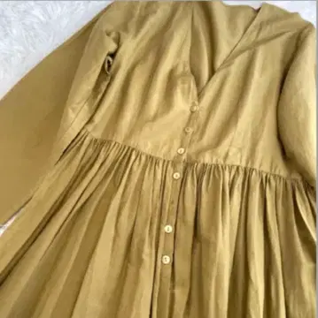 [ yuni ] 유니 코튼 실크 혼방 긴팔 개더 셔츠 원피스 프리