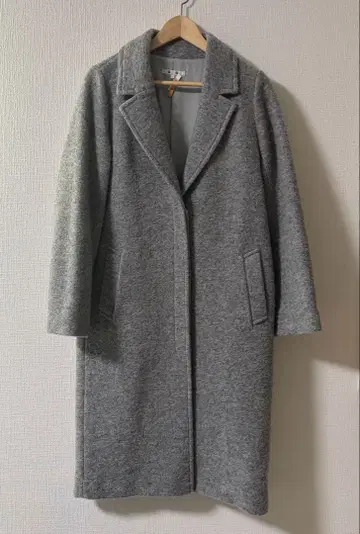 쓰리 도츠 롱 체스터 코트 그레이 복슬복슬 소재 M 사이즈