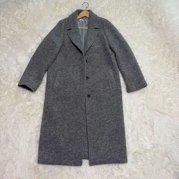 쓰리 도츠 롱 체스터 코트 그레이 복슬복슬 소재 M 사이즈