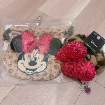 아베일 미니 마우스 레오파드 무늬 복조리 및 스크런치 세트