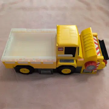 옐로우 컬러 트럭 미니카 투명 컨테이너 포함